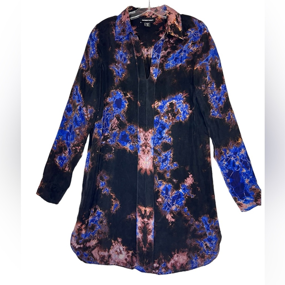 Fifteen Twenty Cupro tie dye long sleeve dress/tunic - size XS